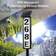 1 pack lighted house numbers for outside waterproof solar address signs for yard with stakes solar powered led illuminated address plaques for houses home halloween decorations lights outdoor height 35 inches 1 pack details 1