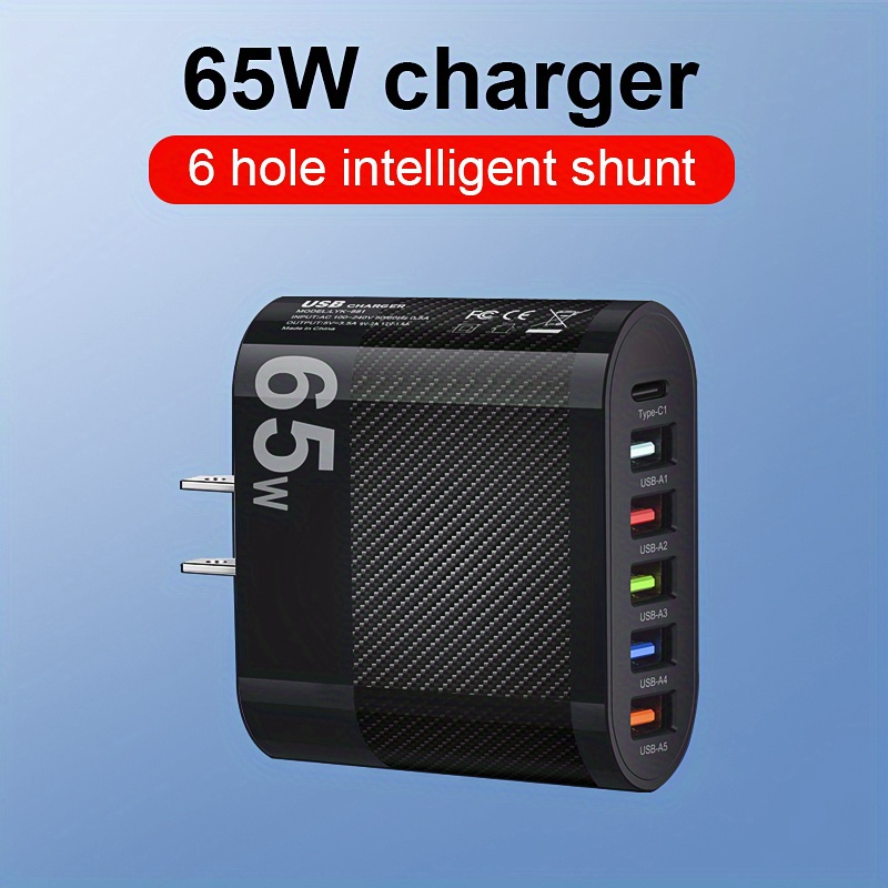 6 ports 65w pd us standard fast charge details 0