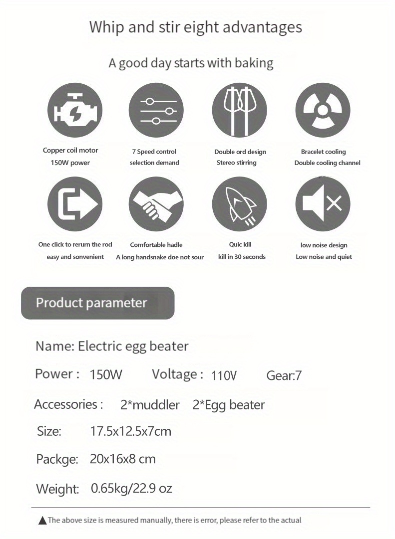   handheld electric mixer for baking cooking and desserts small whisk for   cream and mixing dough kitchen appliance with auxiliary bowl whisk details 8