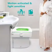 pmmj toilet night light motion sensor activated led lamp fun 8 16colors changing bathroom nightlight add on toilet bowl seat battery not included for retailers small business owners details 2