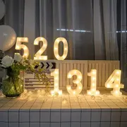 1pc luxury alphabet letter led lights luminous number led letter lights sign light up lamp battery night light for home wedding birthday christmas valentines day party decoration details 7