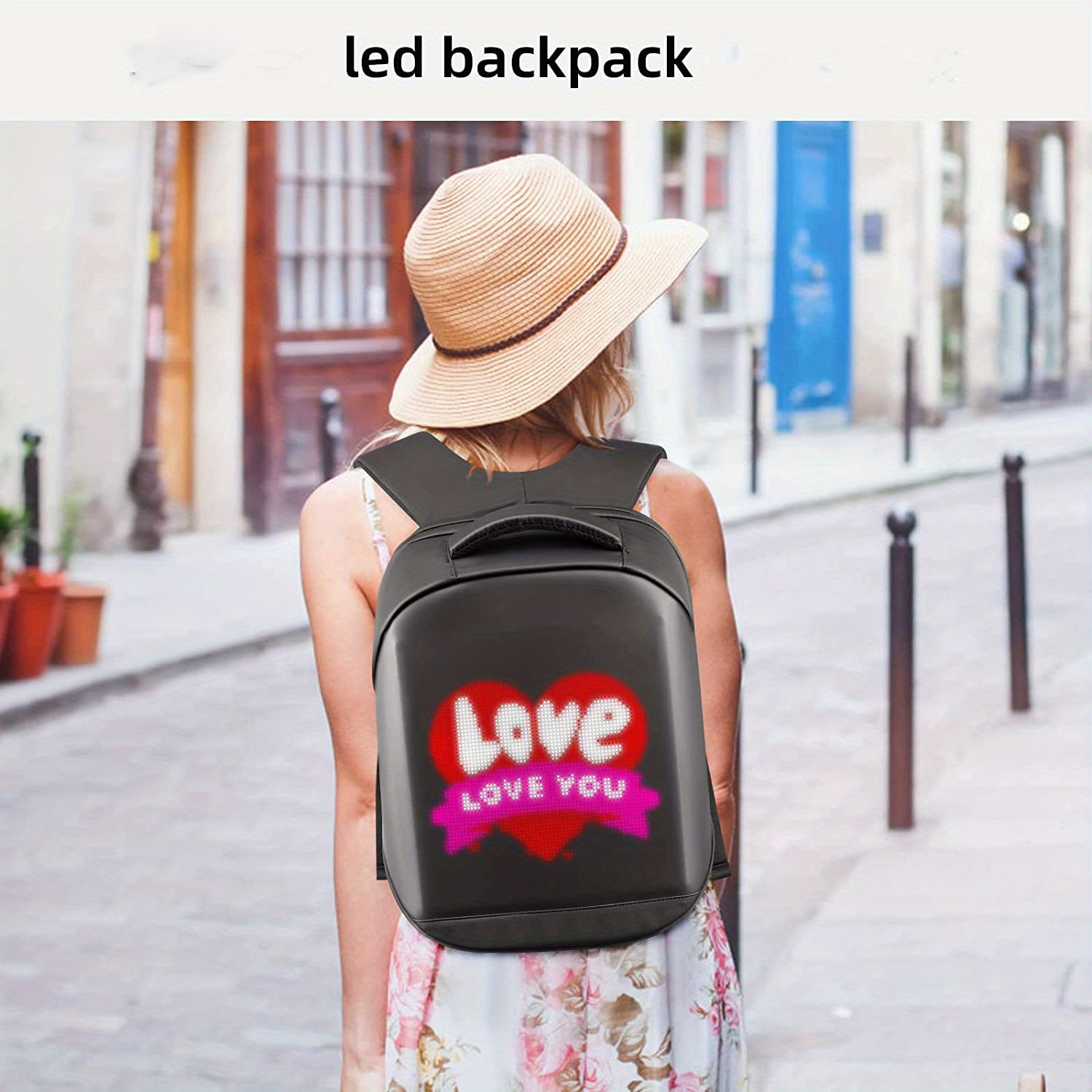 1pc led wifi version smartphone controlled led screen dynamic stylish dazzling 3 0 waterproof backpack for motorcycle laptop cycling backpack details 30