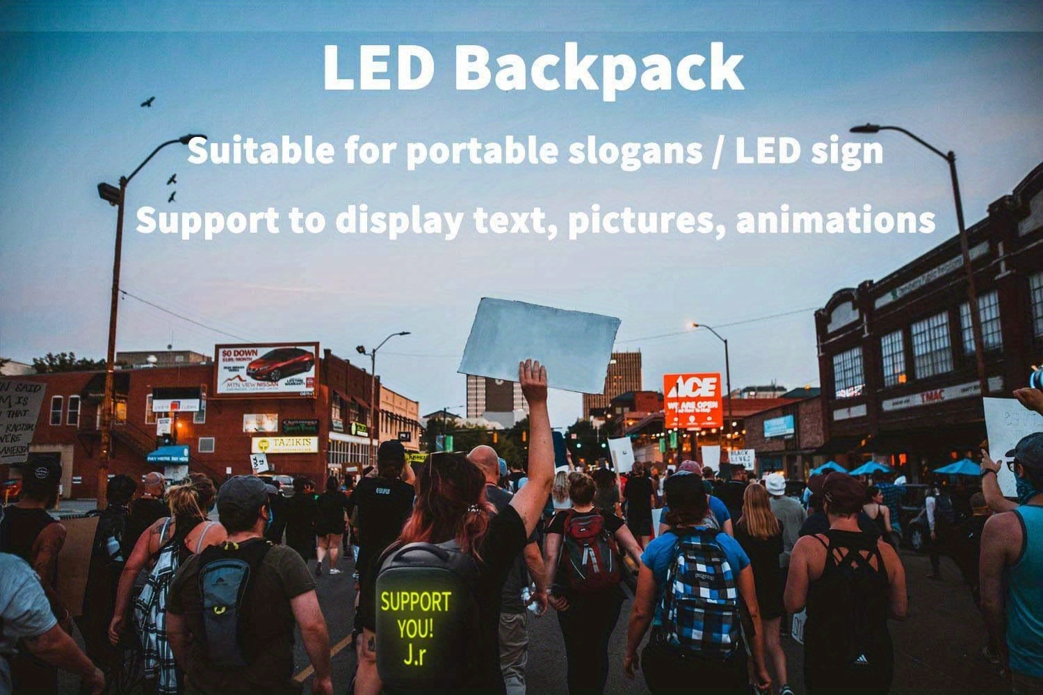 1pc led wifi version smartphone controlled led screen dynamic stylish dazzling 3 0 waterproof backpack for motorcycle laptop cycling backpack details 32