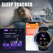 Reloj Inteligente JELLOO Con Linterna, Smartwatch De Pantalla Táctil De 1.45 Pulgadas (responder/hacer Llamadas) Para Hombres, Reloj Rastreador De Fitness Compatible Con Android/iPhone/IOS detalles 3