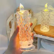 1pc battery powered led candle lamp with rose pattern refraction halo projection for birthday wedding and party decor glowing candle lights in more colors details 5