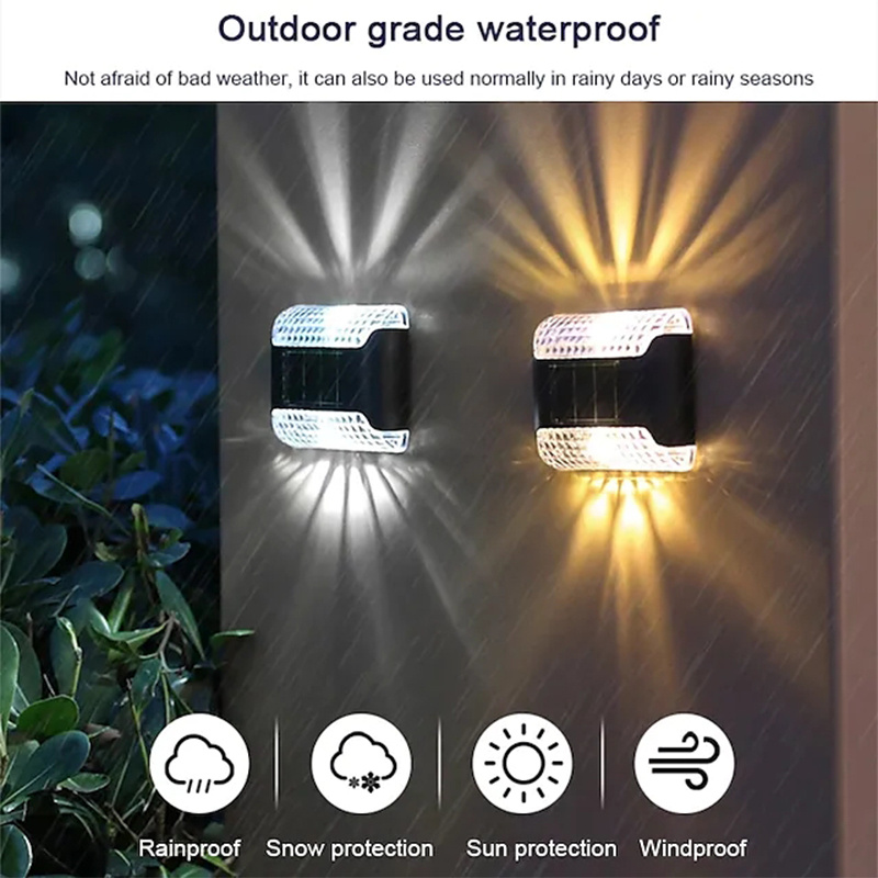 light up your outdoor space instantly with these 2pcs solar up down wall lights details 5
