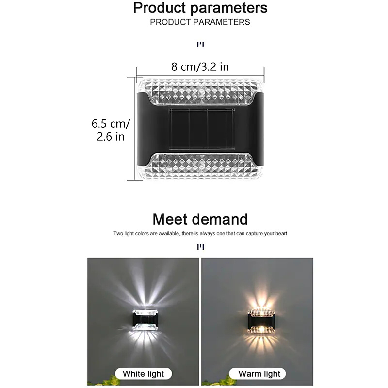 light up your outdoor space instantly with these 2pcs solar up down wall lights details 7