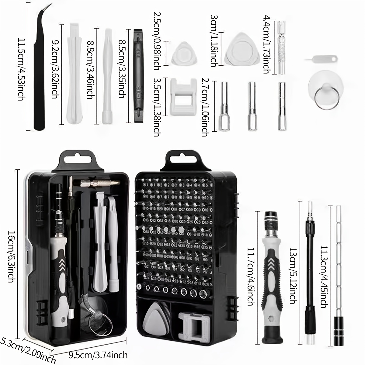 115pcs set cell phone kit car precision screwdriver repair tool kit multi function electronic screwdriver set watch mobile phone disassembly repair screwdriver tools black details 9