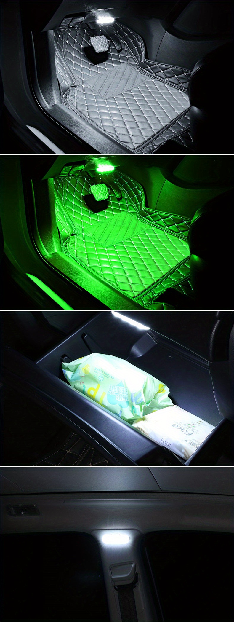 1pc touch sensor led ambient light 8 led car interior roof reading lamp wireless colorful atmosphere light usb rechargeabl foot lamp details 15
