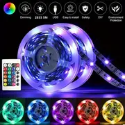 1m 2m  4m 5m 10m 15m 20m smart led strip lights for room 5050 rgb music sync light strip mobile phone app control and ir remote control dimmable christmas decorative light strip fall decorations for home details 1