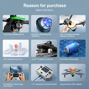s155 2 7k optical flow dual camera gps high precision positioning drone 5g repeater brushless motor led night vision light four sided obstacle avoidance instant stop smart follow details 1