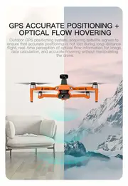kf102 orange grey upgraded obstacle avoidance gps rc drone with hd dual camera 1 battery 2 axis self stabilizing electronic anti shake gimbal brushless motor christmas halloween thanksgiving gift details 18