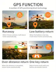 kf102 orange grey upgraded obstacle avoidance gps rc drone with hd dual camera 1 battery 2 axis self stabilizing electronic anti shake gimbal brushless motor christmas halloween thanksgiving gift details 15