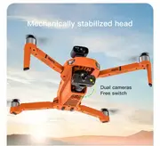 kf102 orange grey upgraded obstacle avoidance gps rc drone with hd dual camera 1 battery 2 axis self stabilizing electronic anti shake gimbal brushless motor christmas halloween thanksgiving gift details 6