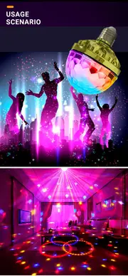 1pc colorful rotating magic light 9w rgb new led disco ball light colorful rotating bulb christmas birthday starry sky projection light details 5