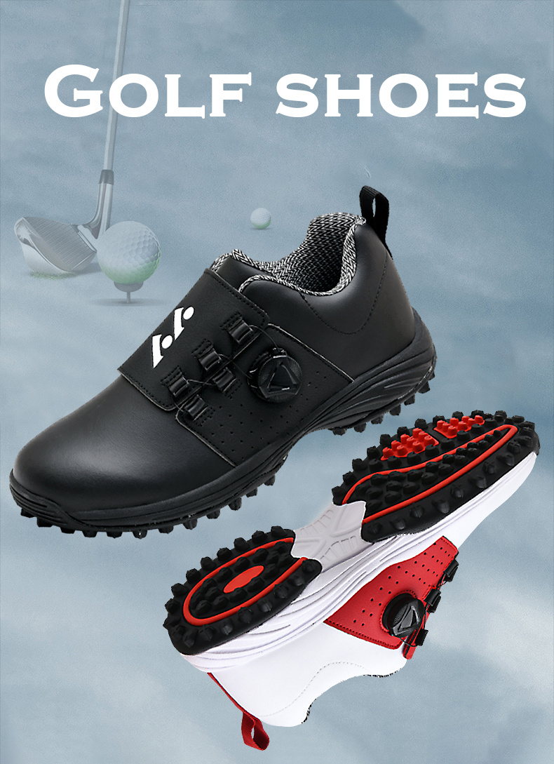 mens professional spikeless golf shoes lightweight non slip breathable water resistant details 1