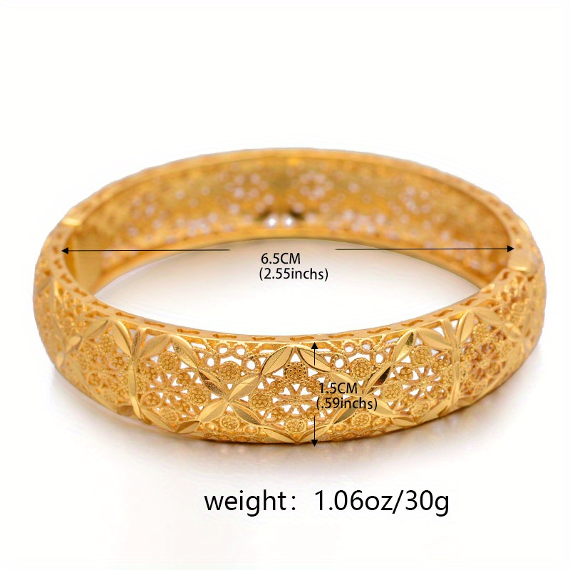 24k gold plated ladies open bracelet hand jewelry bride luxury ethnic style open bangle ladies wedding bracelet details 1