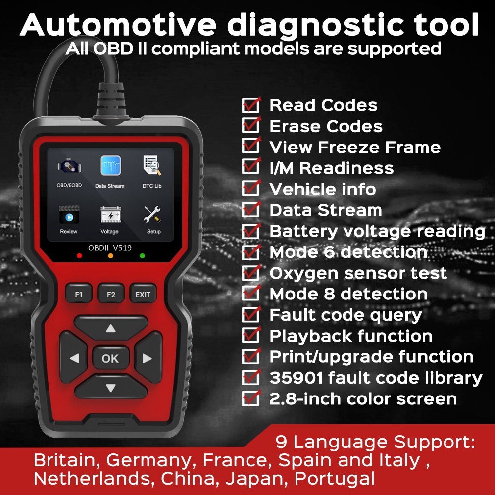 obd2 scanner live data professional mechanic obdii diagnostic code reader tool for check engine light details 5