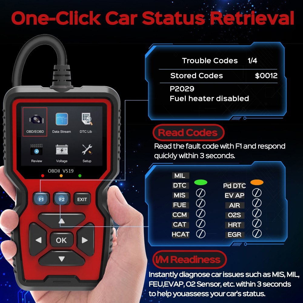 obd2 scanner live data professional mechanic obdii diagnostic code reader tool for check engine light details 3