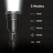 1pc xhp360 led rechargeable flashlight super bright tactical flashlights 5 modes ip68 waterproof usb handheld flashlight for outdoor camping emergency hunting details 13