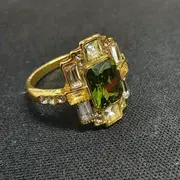 exquisite ring inlaid emerald zirconia symbol of elegance and beauty match daily outfits perfect evening party decor gift for female details 3