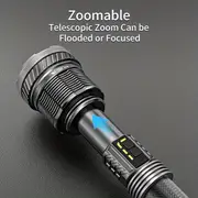 1pc xhp360 led rechargeable flashlight super bright tactical flashlights 5 modes ip68 waterproof usb handheld flashlight for outdoor camping emergency hunting details 4