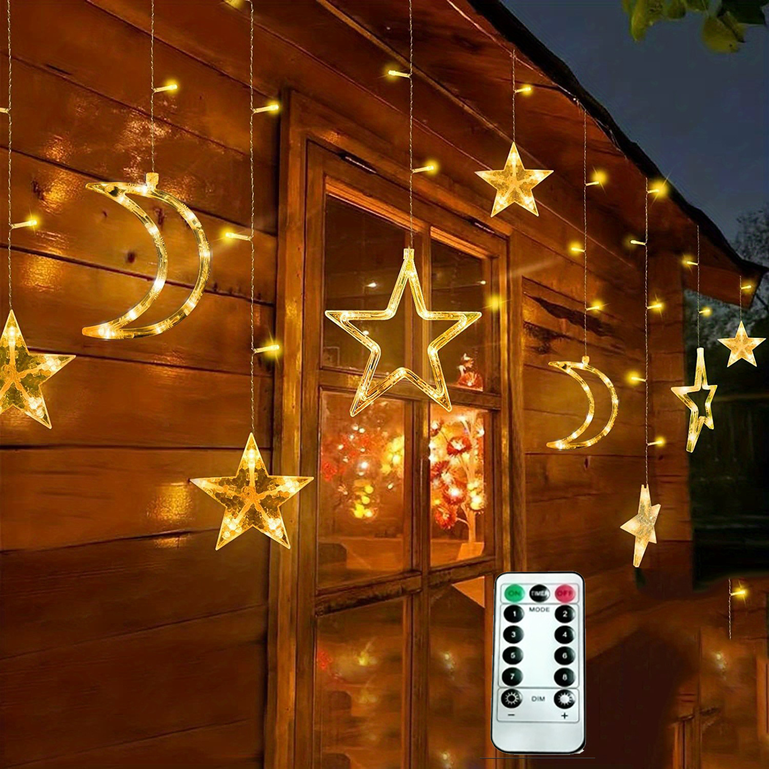 1 piece led   star light battery case ramadan decorative light outdoor waterproof curtain light in 8 modes ramadan hanging decoration suitable for indoor home terrace warm   details 4