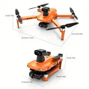 kf102 orange grey upgraded obstacle avoidance gps rc drone with hd dual camera 1 battery 2 axis self stabilizing electronic anti shake gimbal brushless motor christmas halloween thanksgiving gift details 25