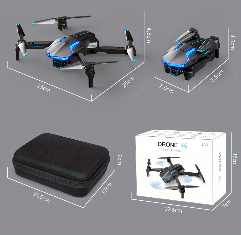 x6pro drone high definition aerial photography optical flow positioning dual camera obstacle avoidance height determination remote control aircraft details 31