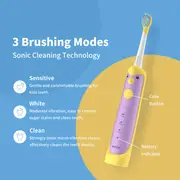 whitop ed01 avocado electric toothbrush for kids rechargeable sonic electronic power toothbrushes ipx8 waterproof 3 modes wireless charging automatic toothbrush for children boys and girls details 5