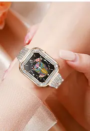 luxury rhinestone smart watch wireless call for women 1 59 hd touch screen multi sport modes period reminder sleep calories monitoring fitness sports watch for android ios details 21