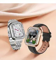 luxury rhinestone smart watch wireless call for women 1 59 hd touch screen multi sport modes period reminder sleep calories monitoring fitness sports watch for android ios details 17