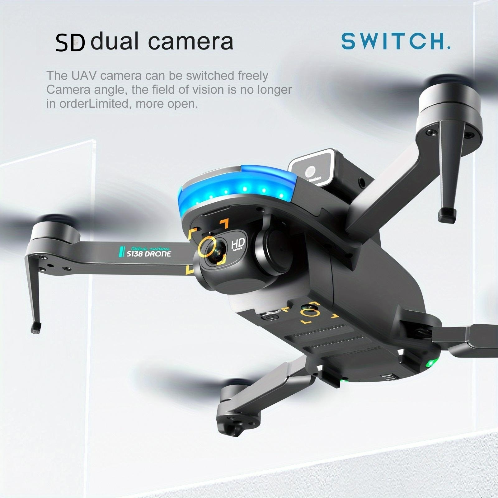 s138 brushless optical flow remote control drone with hd dual camera 1 3 batteries optical flow positioning esc camera brushless motor headless mode 360 intelligent obstacle avoidance wifi fpv details 3