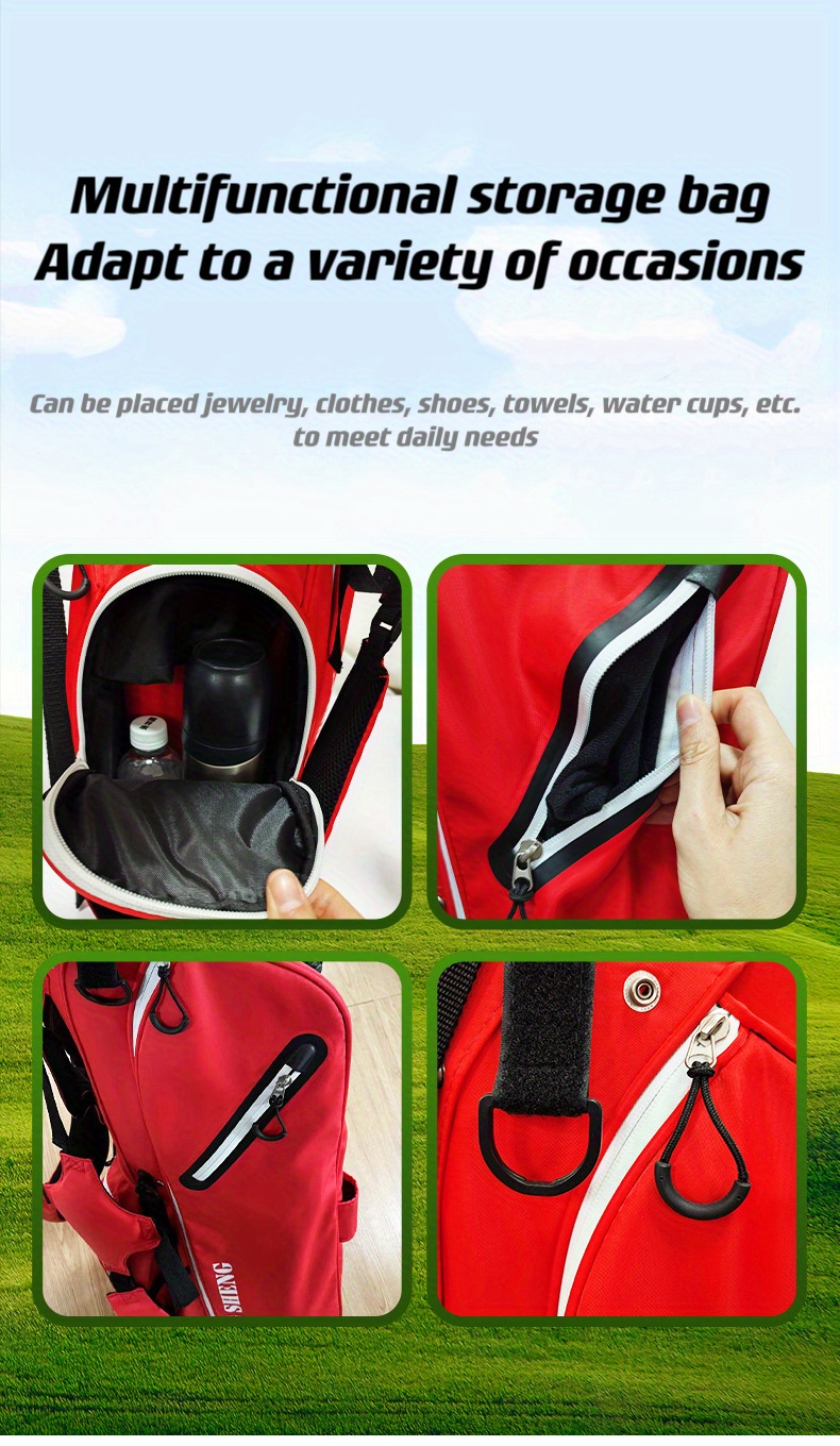 fashionable golf stand bag multi functional golf club bag with 4 grid details 3