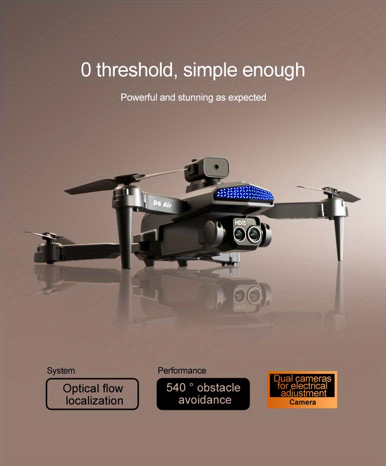 d6 air orange rc drone with sd dual esc camera optical flow positioning 540 intelligent obstacle avoidance details 2