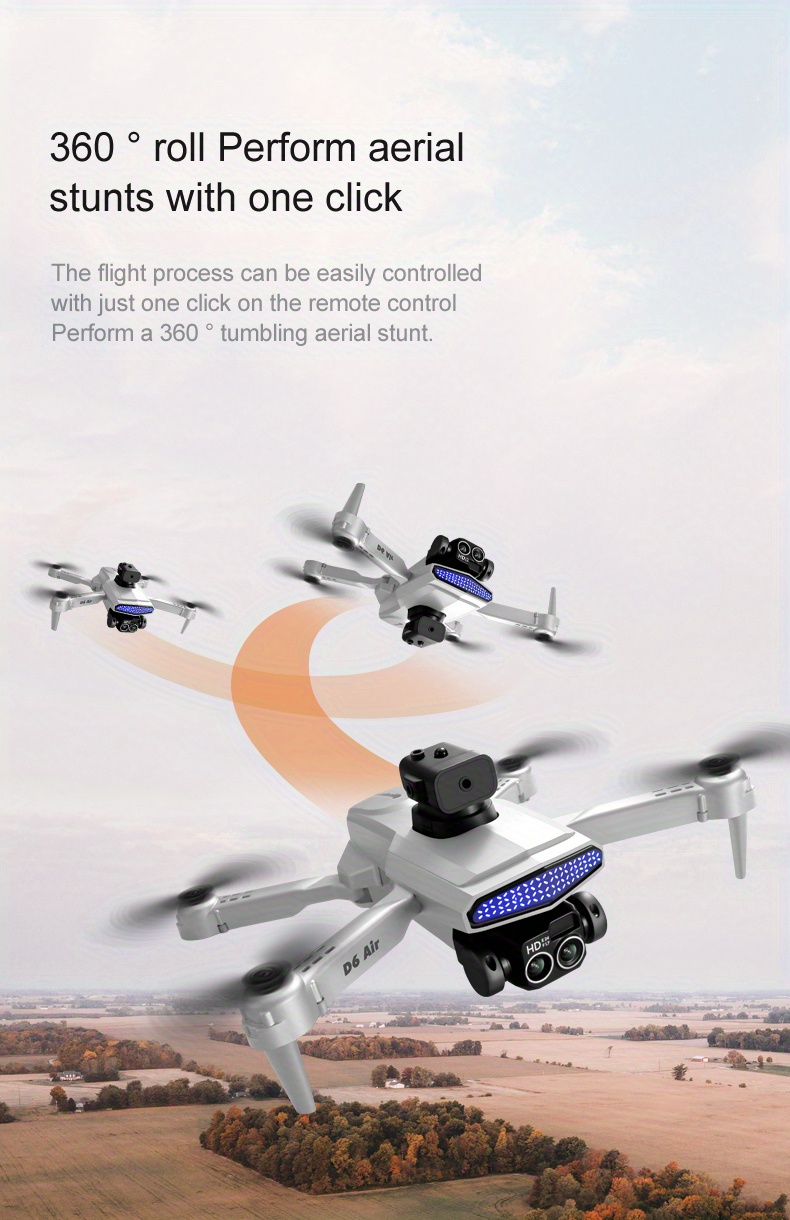 d6 air orange rc drone with sd dual esc camera optical flow positioning 540 intelligent obstacle avoidance details 15
