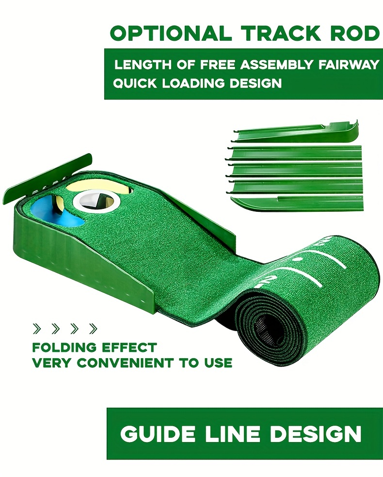 portable golf green mat indoor and outdoor golf putter practitioner golf hitting mat details 6