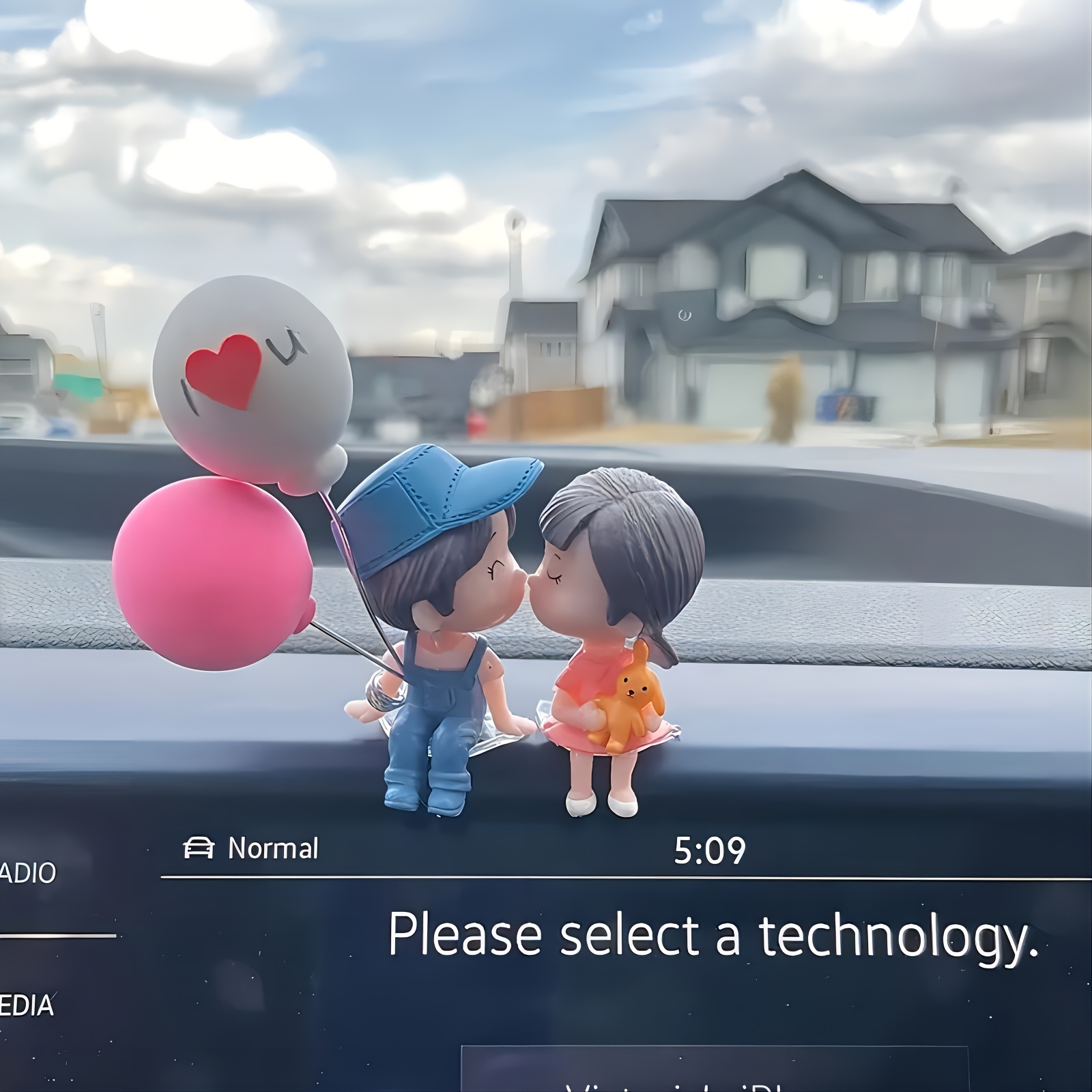 car decoration cute cartoon couples action figure figurines balloon ornament auto interior dashboard accessories car accessories for girls gifts details 7