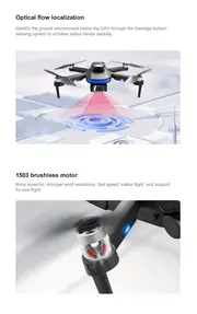 d8 general brush optical flow dual camera electronically controlled aerial photography folding drone infrared sensor obstacle avoidance led light 360 roll details 8