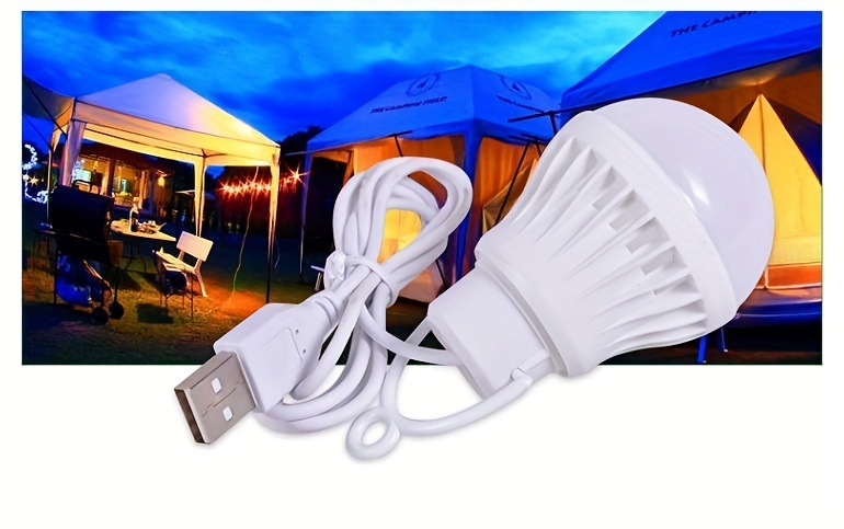 usb portable led bulb light hanging bulb easy to carry can be used for camping outdoor yard garden tent details 1