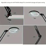 1pc 5x magnifying dimmable multifunctional desk lamp clip on swing arm foldable led desk lamp handmade embroidery beauty manicure repair welding work details 5