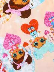 toddler girls cute cartoon shiny girl graphic crew neck casual t shirt dress for party kids summer clothes details 1