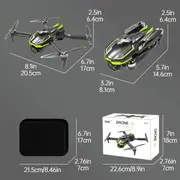 2 4g optical flow gps brushless folding drone with dual lens professional aerial camera small size with steering gear head gsp one button return out of control return details 18