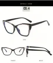 blue light blocking glasses cat eye color block frame clear lens computer glasses spectacles for women men details 13