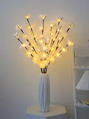 1pc white phalaenopsis tree light decoration string lights battery operated fairy lights for bedroom party living room night table wedding christmas thanksgiving all season decoration home fireplace end table decoration warm white details 1