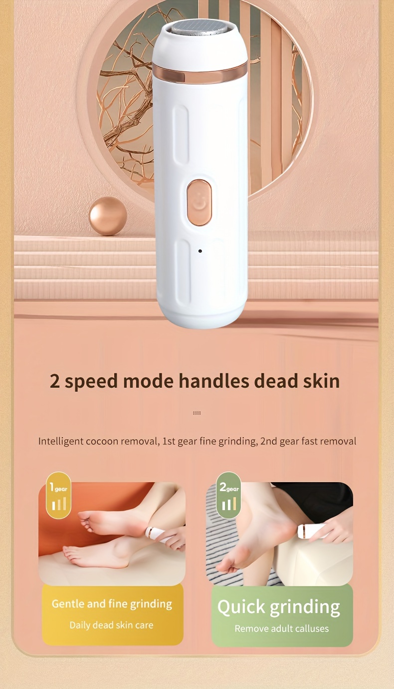 electric feet callus remover professional electric callus remover rechargeable portable electronic foot file pedicure tools electric callus remover kit for smooth and soft feet ideal gift for hard cracked and dry skin care details 5