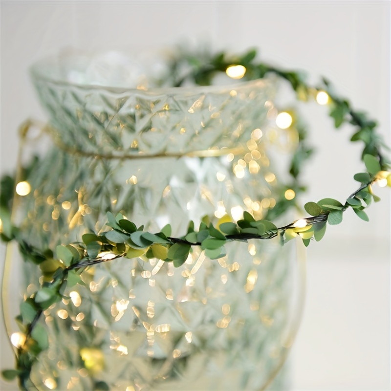 6 56ft 9 84ft 16 4ft led green rattan string lights aa battery powered copper wire lights christmas halloween lights home weeding party decoration indoor light curtain led lights fairy lights details 4