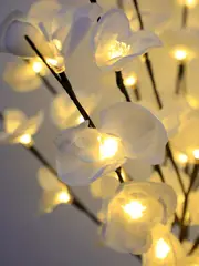1pc white phalaenopsis tree light decoration string lights battery operated fairy lights for bedroom party living room night table wedding christmas thanksgiving all season decoration home fireplace end table decoration warm white details 4