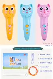 low temperature 3d printing pen usb charging wireless graffiti student handmade girl childrens toys pcl low temperature environmental protection consumables details 7