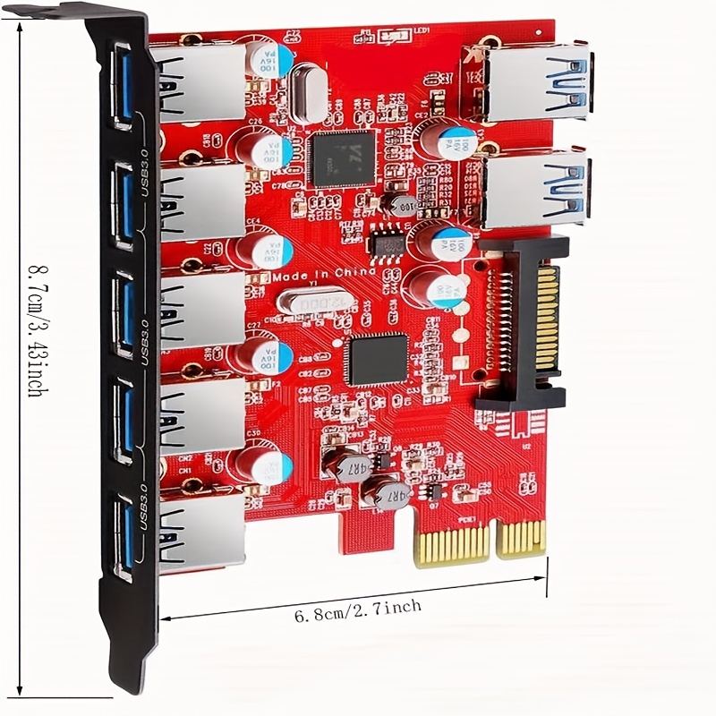 pcie to usb 3 0 7port usb a expansion card pci express internal usb 3 hub converter for desktop pcs riser card details 0